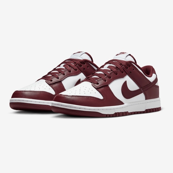Nike Dunk Low Retro Maroon and White Sneakers - Picture 1 of 9